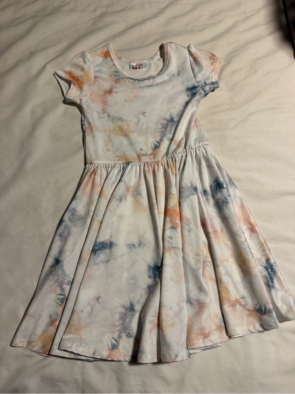Kids Tie-Dye Short Sleeve Twirl Dress - Dot Dot Smile